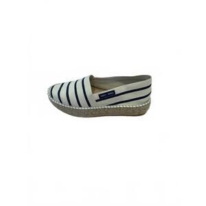 NEW SAINT JAMES women's stripe platform shoe in white